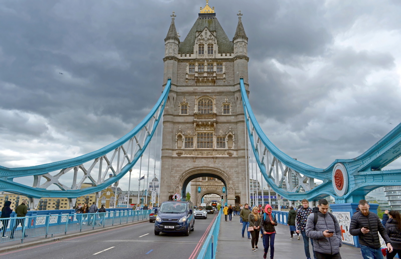 6 - The iconic Tower Bridge spanning the River Thames in London, England